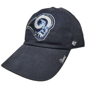 Los Angeles LA Rams NFL '47 Brand Womens Navy MVP Adjustable Hat Sparkle cap